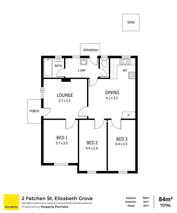 Floorplan of Homely house listing, 2 Fatchen Street, Elizabeth Grove SA 5112