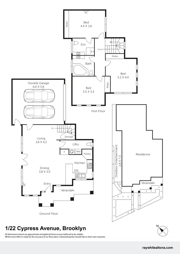 Floorplan of Homely townhouse listing, 1/22 Cypress Avenue, Brooklyn VIC 3012