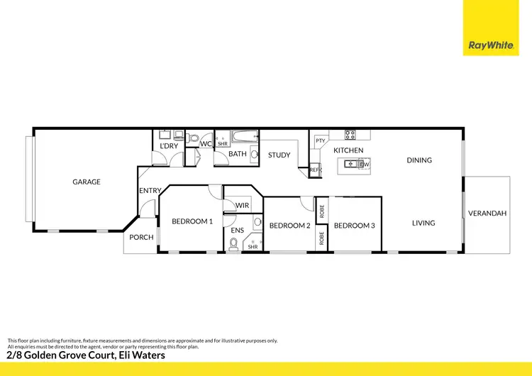 Floorplan of Homely unit listing, 2/8 Golden Grove Court, Eli Waters QLD 4655
