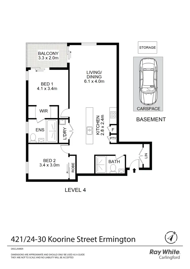Floorplan of Homely apartment listing, 421/24-32 Koorine Street, Ermington NSW 2115