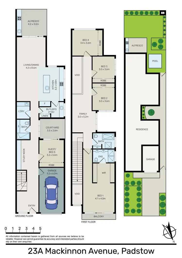 Floorplan of Homely semi-detached listing, 23A Mackinnon Avenue, Padstow NSW 2211