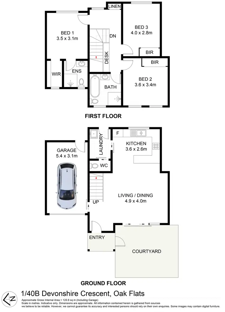 Floorplan of Homely townhouse listing, 1/40B Devonshire Crescent, Oak Flats NSW 2529