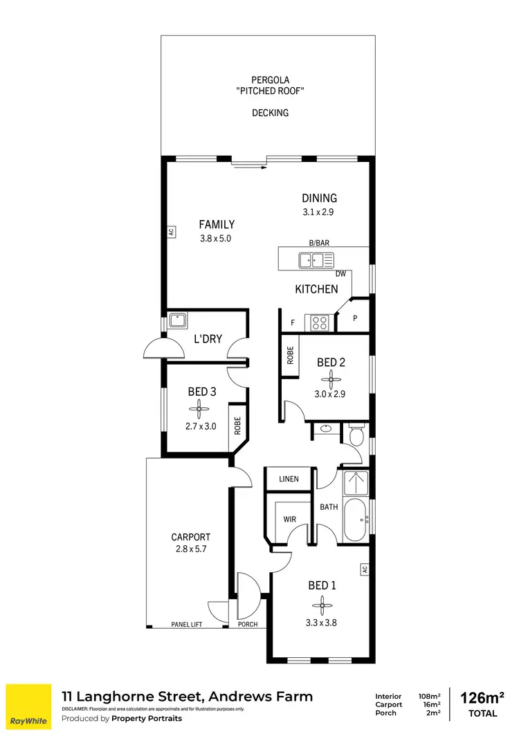 Floorplan of Homely house listing, 11 Langhorne Street, Andrews Farm SA 5114