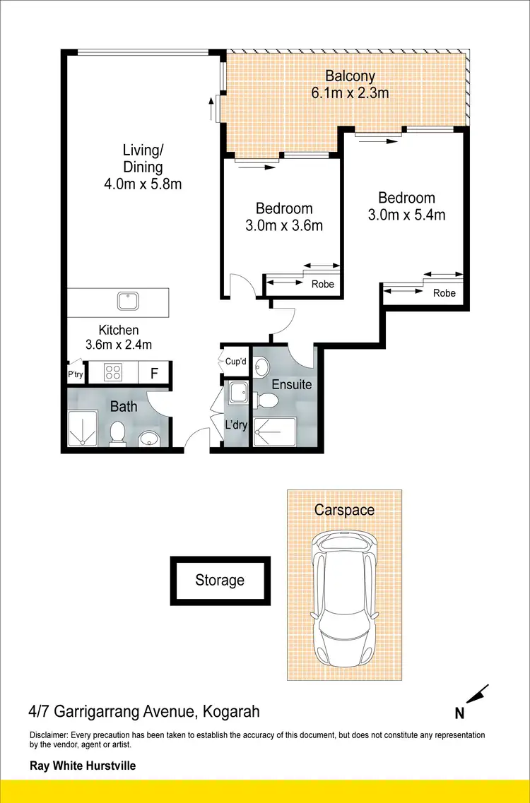 Floorplan of Homely apartment listing, 204/7 Garringarang Avenue, Kogarah NSW 2217