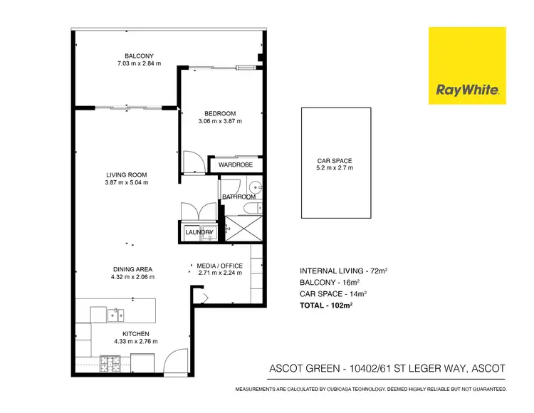 Floorplan of Homely apartment listing, 10402/61 St Leger Way, Ascot QLD 4007