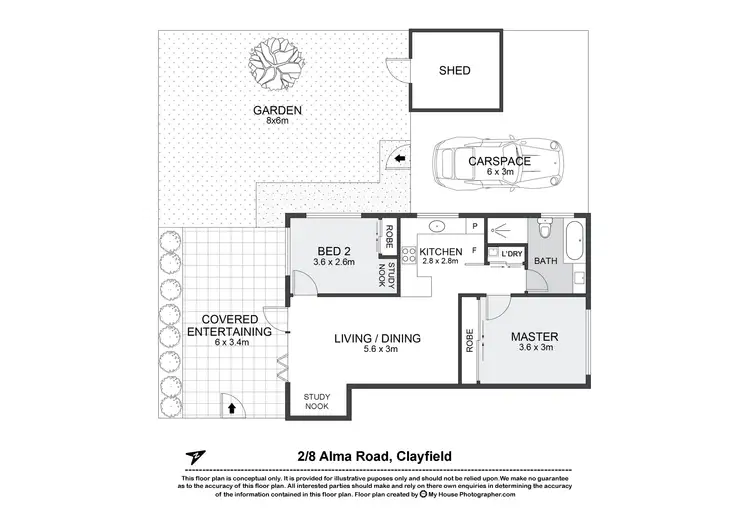 Floorplan of Homely unit listing, 2/8 Alma Road, Clayfield QLD 4011
