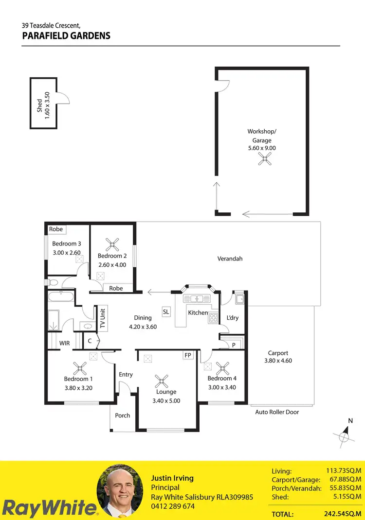 Floorplan of Homely house listing, 39 Teasdale Crescent, Parafield Gardens SA 5107