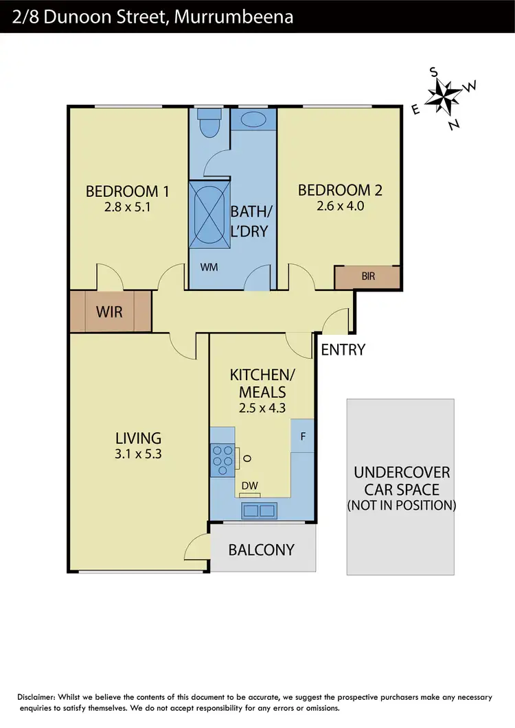 Floorplan of Homely apartment listing, 2/8 Dunoon Street, Murrumbeena VIC 3163