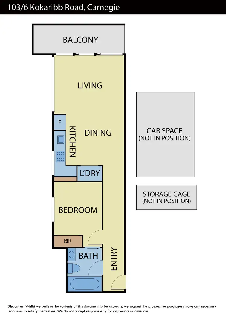 Floorplan of Homely apartment listing, 103/6 Kokaribb Road, Carnegie VIC 3163