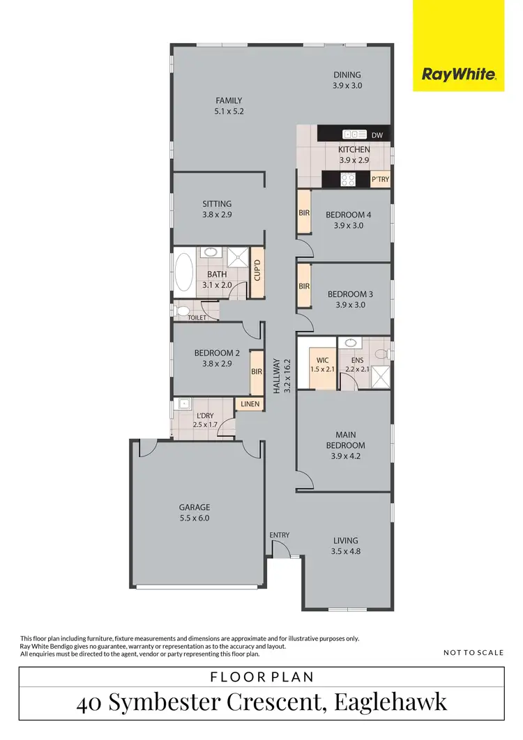 Floorplan of Homely house listing, 40 Symbester Crescent, Eaglehawk VIC 3556