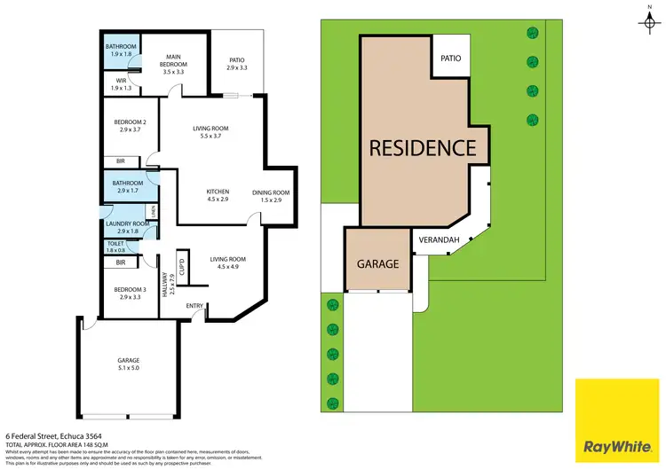 Floorplan of Homely house listing, 6 Federal Street, Echuca VIC 3564