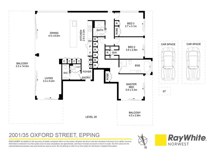 Floorplan of Homely apartment listing, 2001/35 Oxford Street, Epping NSW 2121