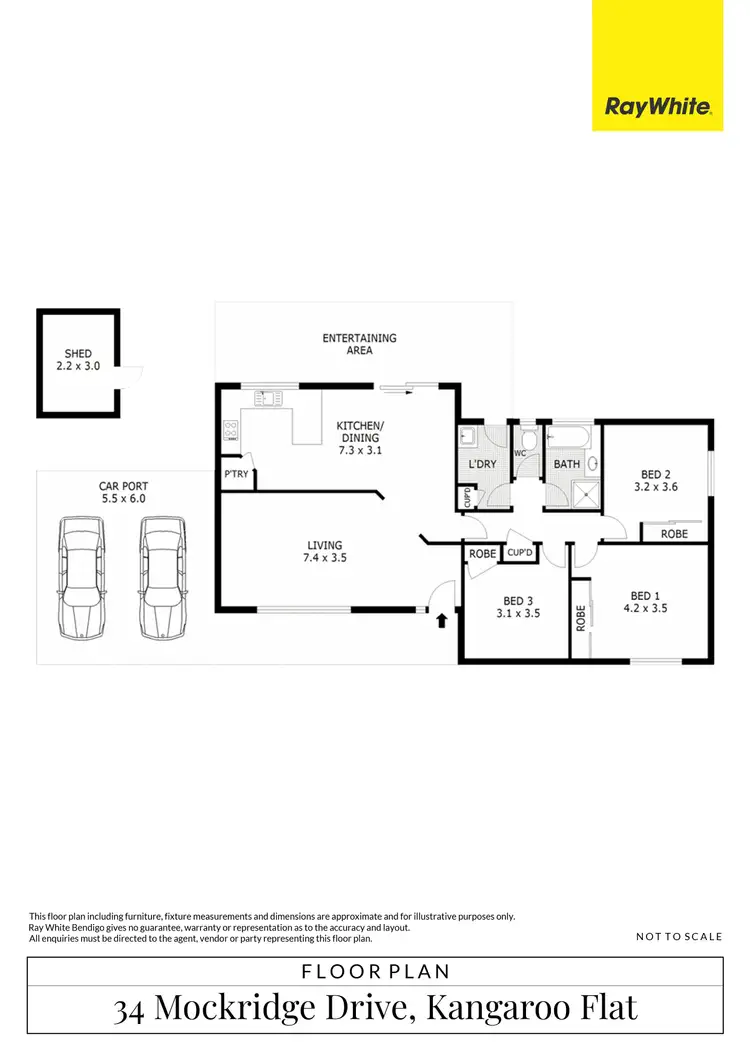 Floorplan of Homely house listing, 34 Mockridge Drive, Kangaroo Flat VIC 3555