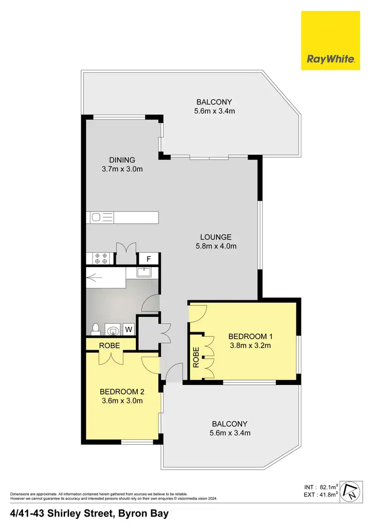 Floorplan of Homely apartment listing, 4/41-43 Shirley Street, Byron Bay NSW 2481