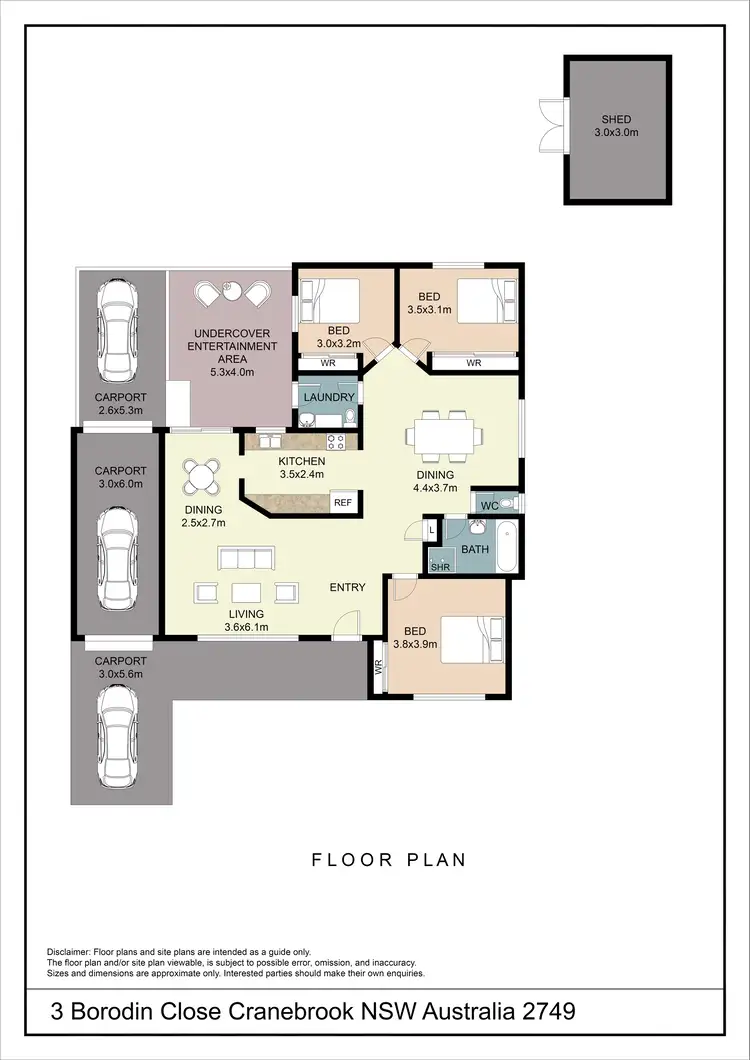 Floorplan of Homely house listing, 3 Borodin Close, Cranebrook NSW 2749