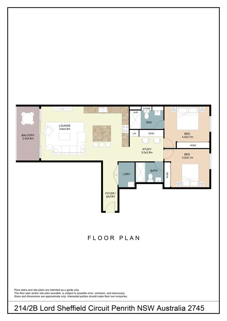 Floorplan of Homely apartment listing, 214/2B Lord Sheffield Circuit, Penrith NSW 2750