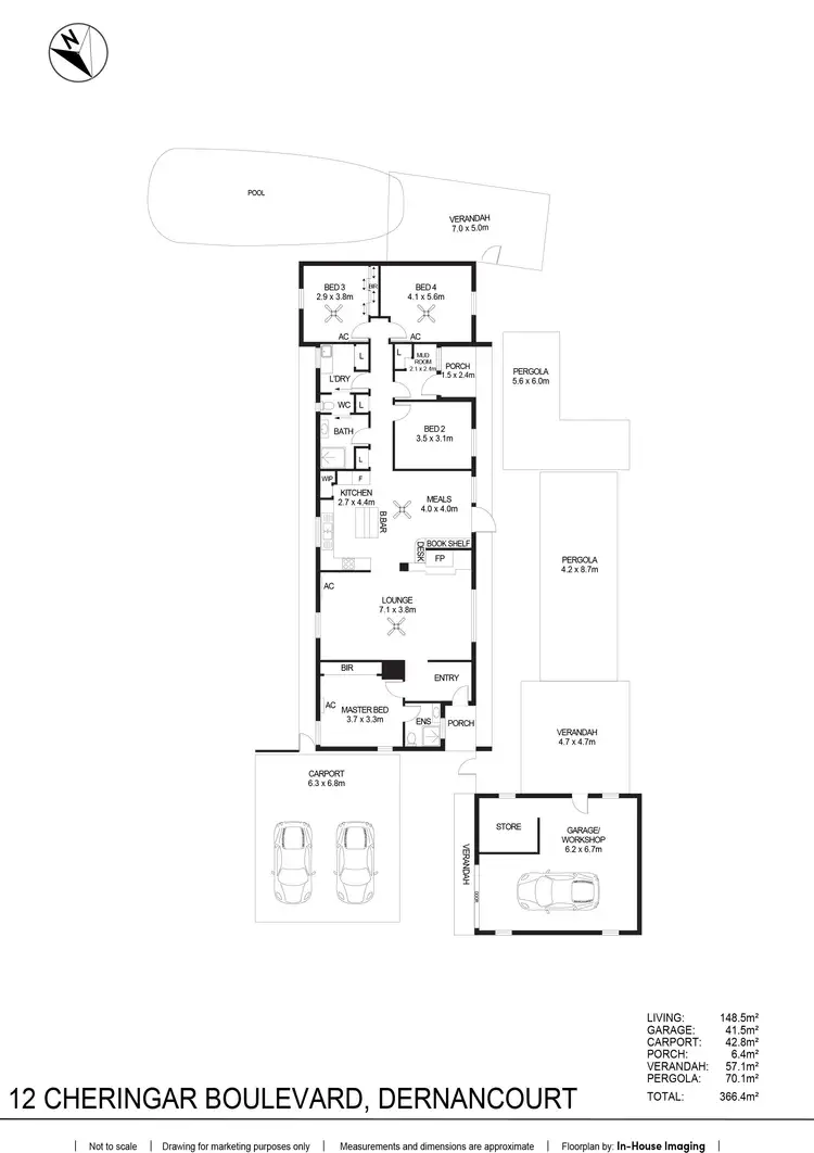 Floorplan of Homely house listing, 12 Cheringar Boulevard, Dernancourt SA 5075