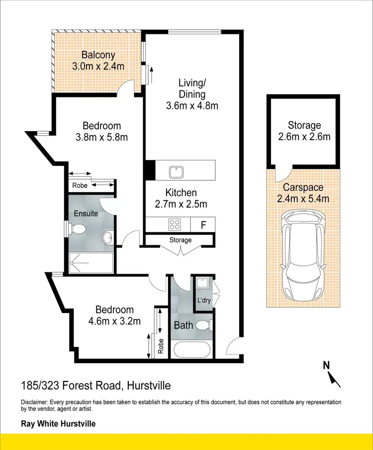 Floorplan of Homely apartment listing, 502/321 Forest Road, Hurstville NSW 2220