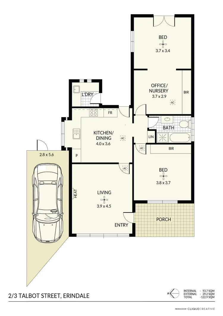 Floorplan of Homely unit listing, 2/3 Talbot Street, Erindale SA 5066