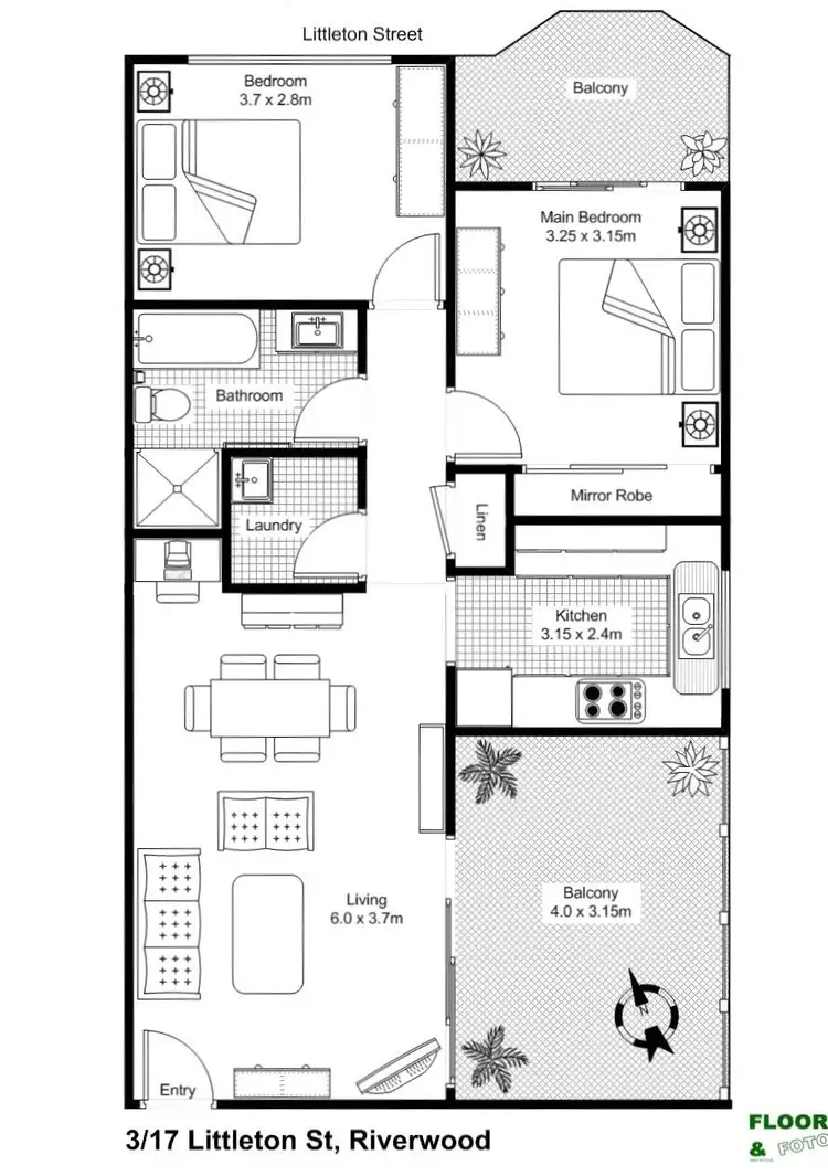Floorplan of Homely unit listing, 3/17 Littleton Street, Riverwood NSW 2210