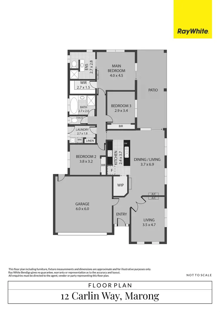 Floorplan of Homely house listing, 12 Carlin Way, Marong VIC 3515
