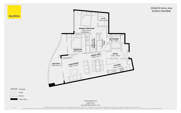 Floorplan of Homely apartment listing, 2294/23 Ferny Avenue, Surfers Paradise QLD 4217
