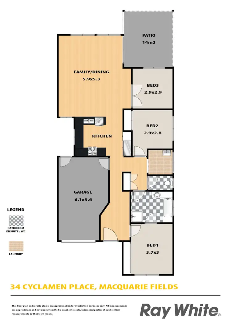 Floorplan of Homely house listing, 34 Cyclamen Place, Macquarie Fields NSW 2564