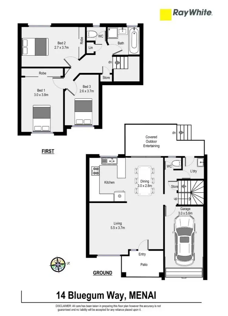 Floorplan of Homely townhouse listing, 14 Bluegum Way, Menai NSW 2234