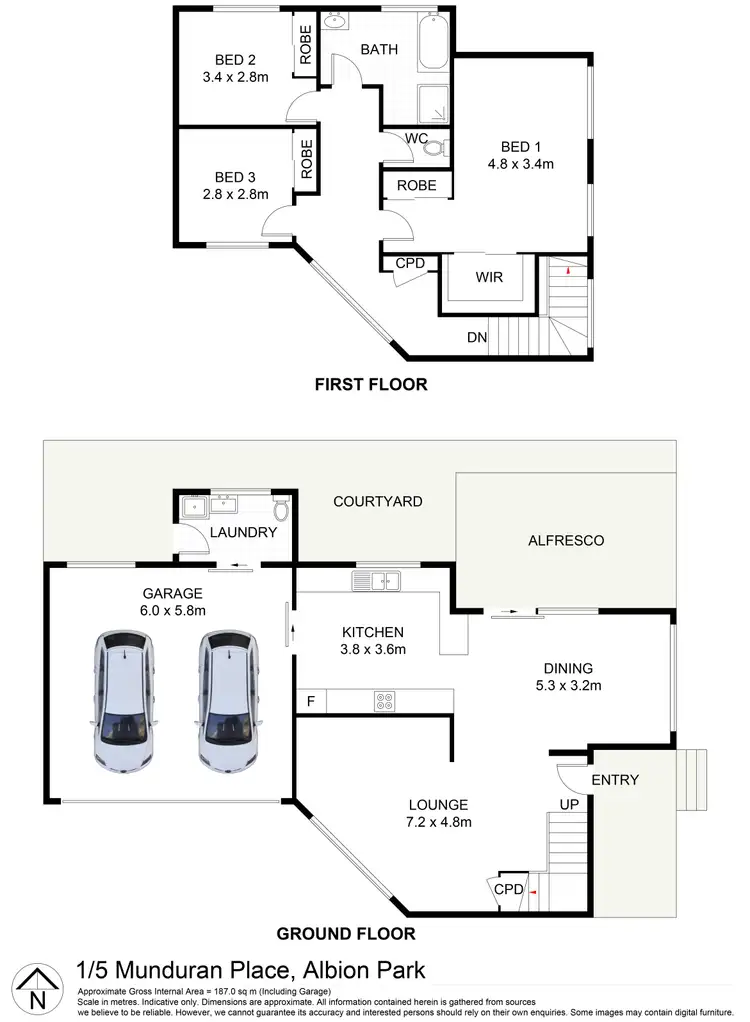 Floorplan of Homely townhouse listing, 1/5 Munduran Close, Albion Park NSW 2527