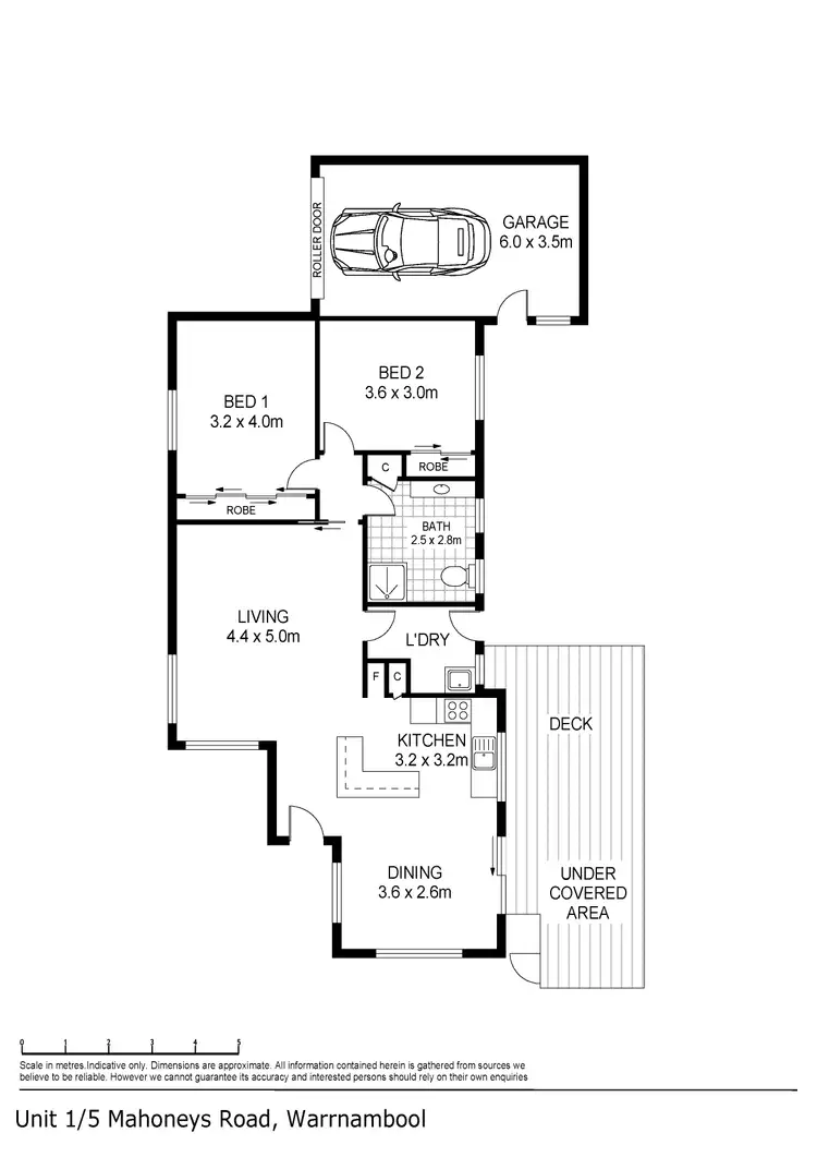 Floorplan of Homely unit listing, 1/5 Mahoneys Road, Warrnambool VIC 3280