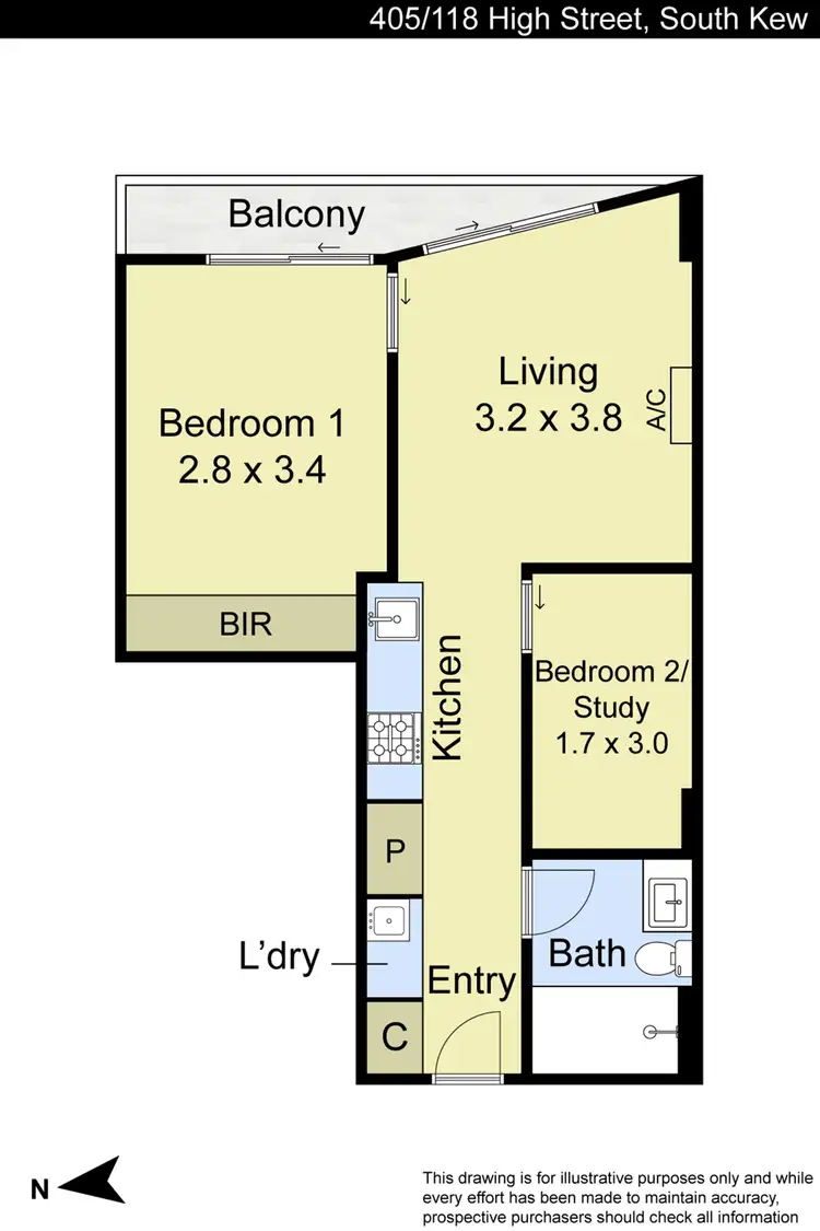 Floorplan of Homely apartment listing, 405/118 High Street, Kew VIC 3101