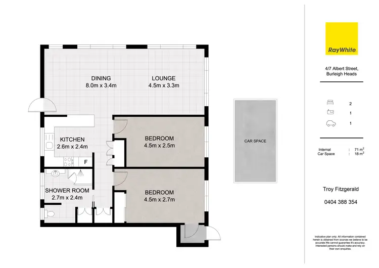 Floorplan of Homely unit listing, 4/7 Albert Street, Burleigh Heads QLD 4220
