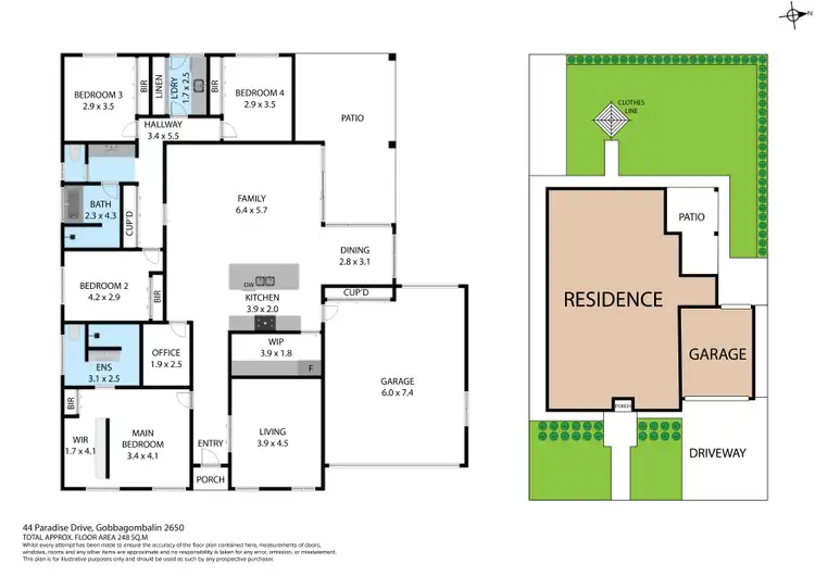 Floorplan of Homely house listing, 44 Paradise Drive, Gobbagombalin NSW 2650