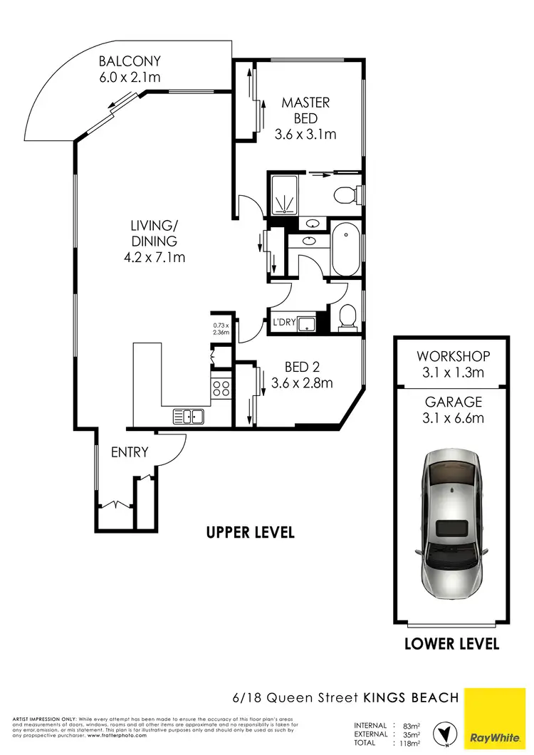 Floorplan of Homely unit listing, Unit 6/18 Queen Street, Kings Beach QLD 4551