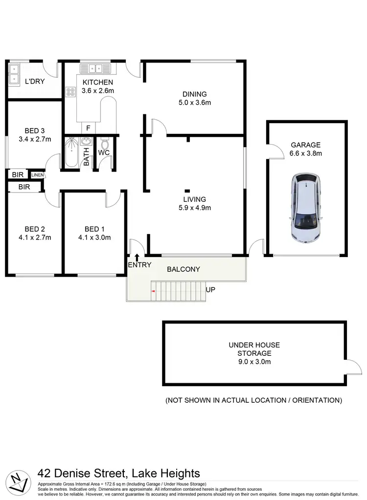 Floorplan of Homely house listing, 42 Denise Street, Lake Heights NSW 2502