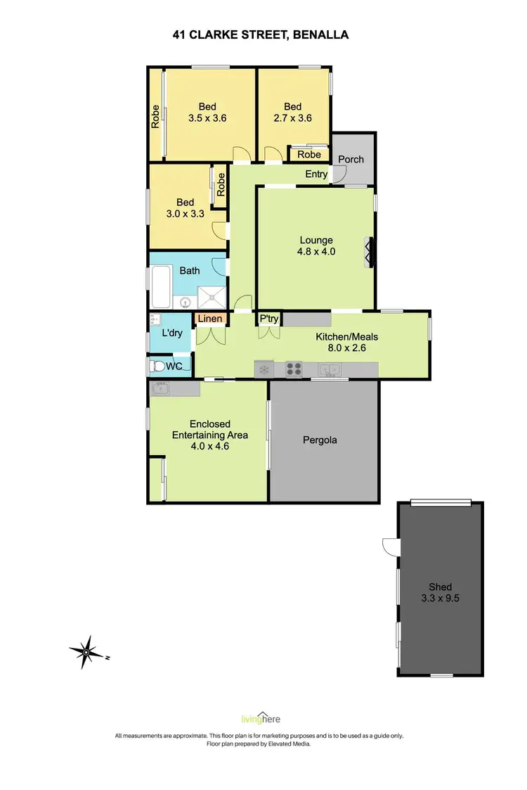 Floorplan of Homely house listing, 41 Clarke Street, Benalla VIC 3672