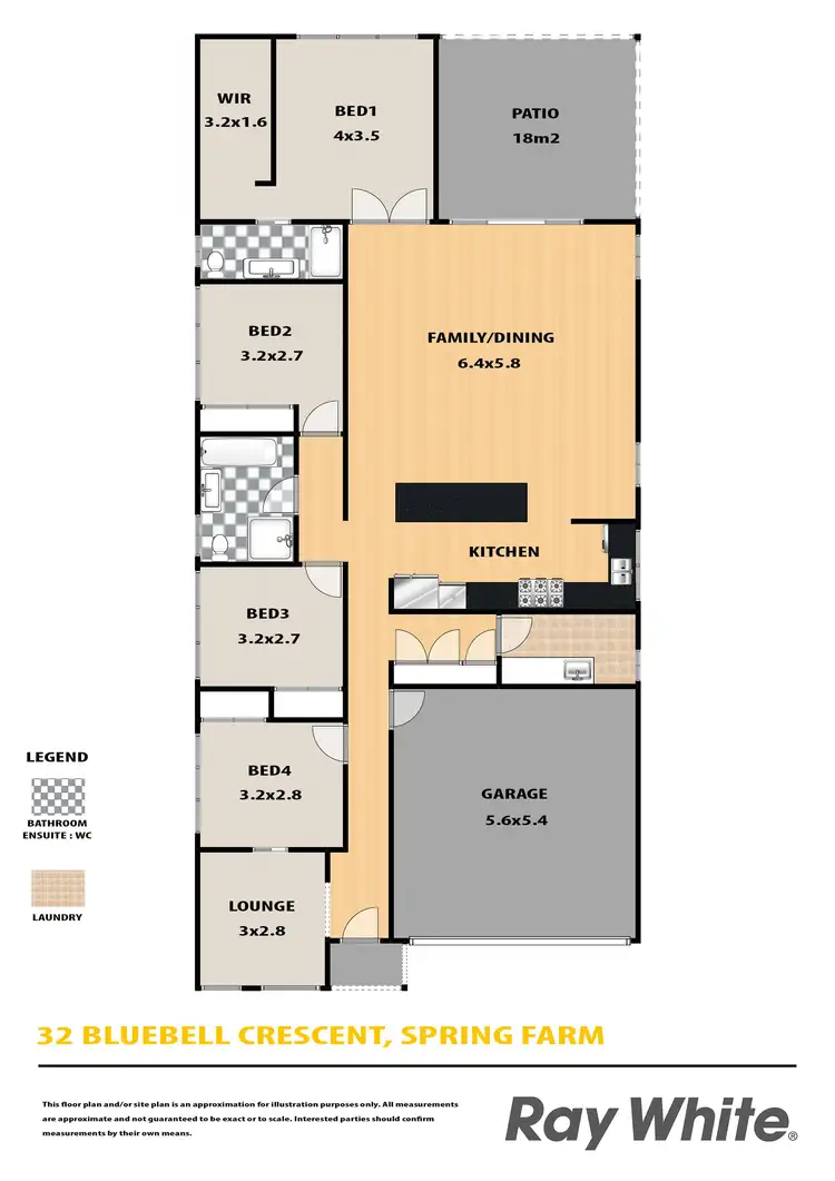 Floorplan of Homely house listing, 32 Bluebell Crescent, Spring Farm NSW 2570