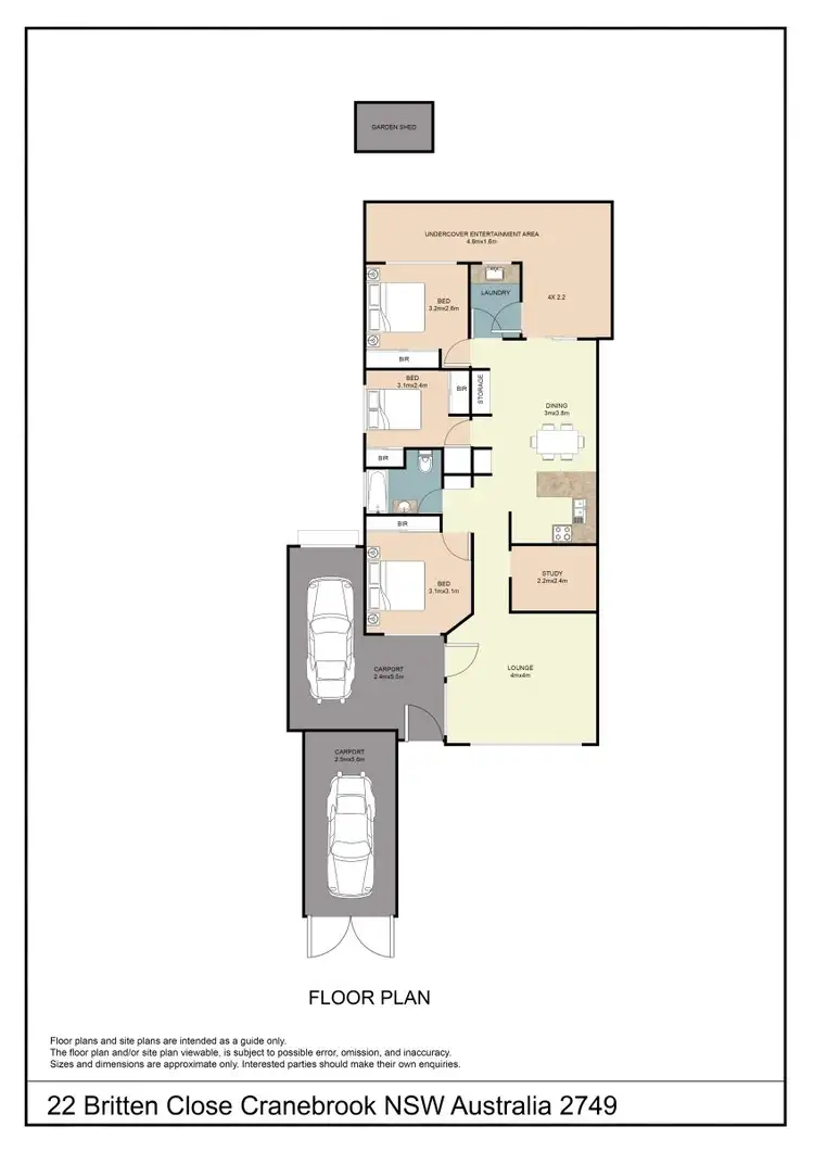 Floorplan of Homely house listing, 22 Britten Close, Cranebrook NSW 2749