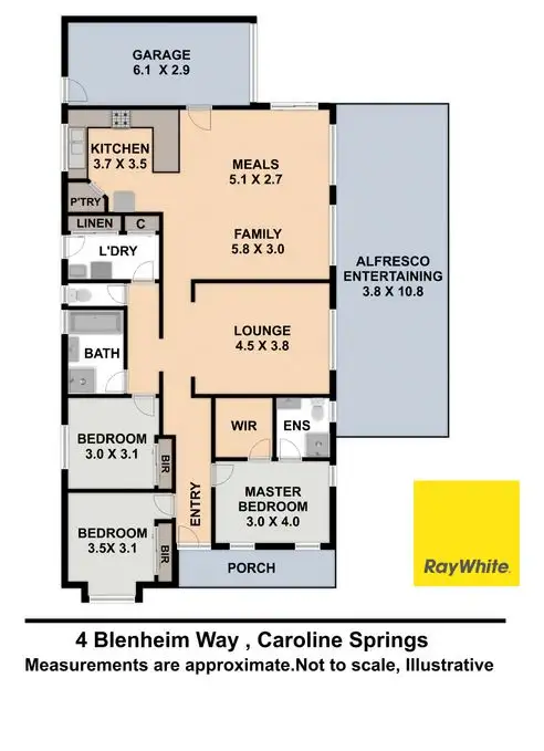 Floorplan of Homely house listing, 4 Blenheim Way, Caroline Springs VIC 3023
