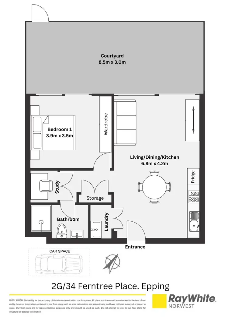 Floorplan of Homely apartment listing, 2G/32-34 Ferntree Place, Epping NSW 2121