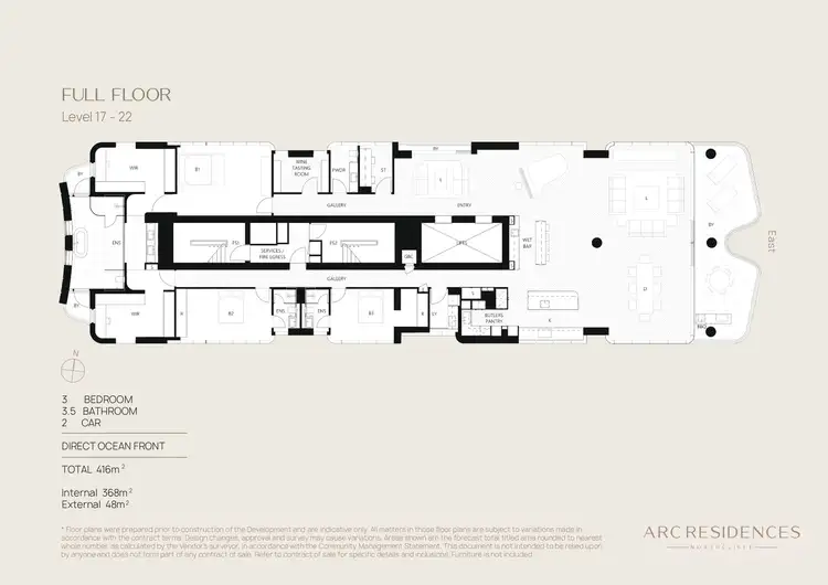 Floorplan of Homely apartment listing, 1701/9-11 Garfield Terrace, Surfers Paradise QLD 4217