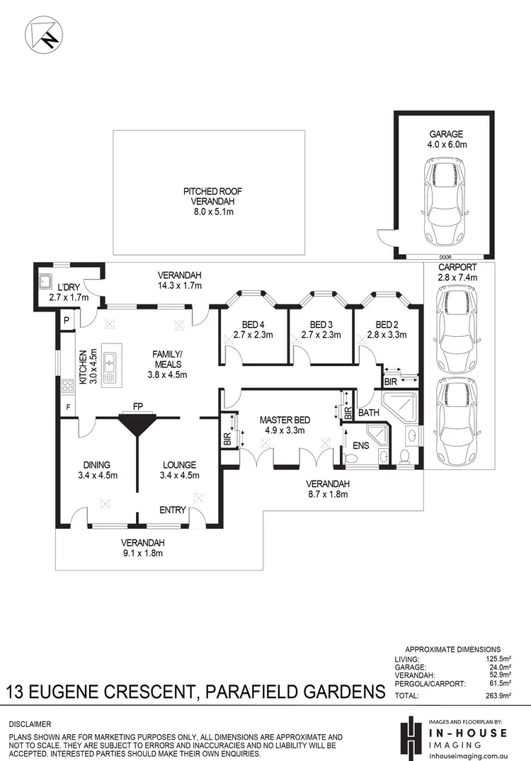Floorplan of Homely house listing, 13 Eugene Crescent, Parafield Gardens SA 5107