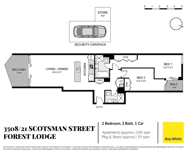 Floorplan of Homely apartment listing, 3508/21 Scotsman Street, Forest Lodge NSW 2037