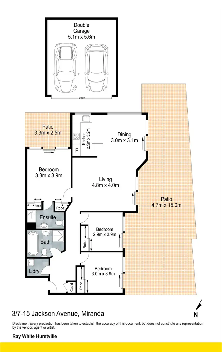 Floorplan of Homely apartment listing, 3/7-15 Jackson Avenue, Miranda NSW 2228