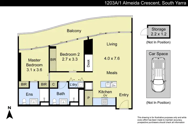 Floorplan of Homely apartment listing, 1203A/1 Almeida Crescent, South Yarra VIC 3141