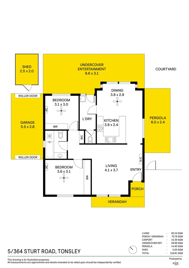 Floorplan of Homely unit listing, 5/364 Sturt Road, Tonsley SA 5042