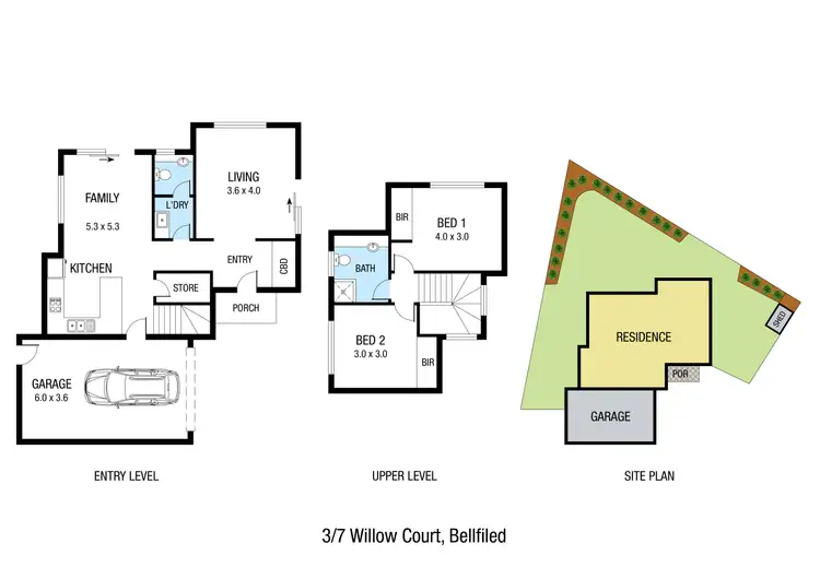 Floorplan of Homely townhouse listing, 3/7 Willow Court, Bellfield VIC 3081