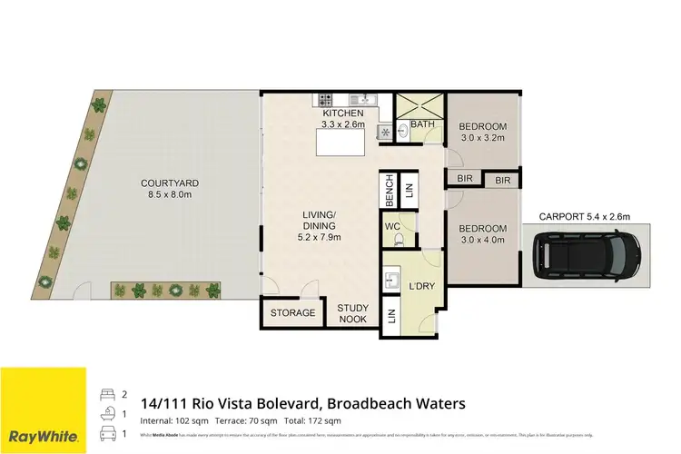 Floorplan of Homely unit listing, 14/111 Rio Vista Boulevard, Broadbeach Waters QLD 4218