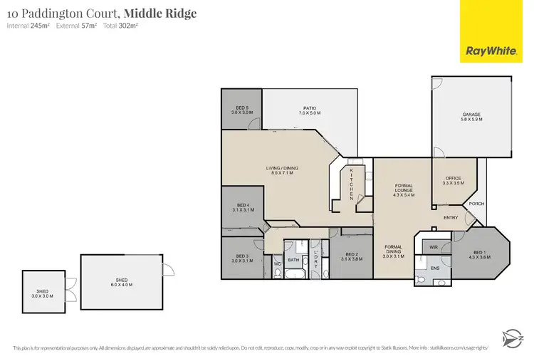 Floorplan of Homely house listing, 10 Paddington Court, Middle Ridge QLD 4350