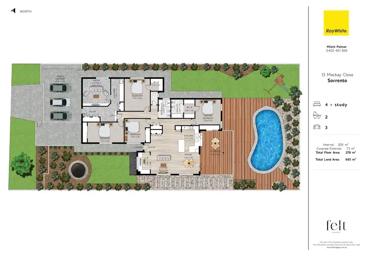 Floorplan of Homely house listing, 13 Mackay Close, Sorrento QLD 4217